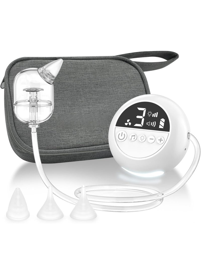 شفاط أنف كهربائي للأطفال (Hospital-Grade) بمواصفات طبية - 9 مستويات شفط قابلة للتعديل - قابل للشحن ومزود بموسيقى وإضاءة ليلية ورؤوس سيليكون ناعمة - Image 1